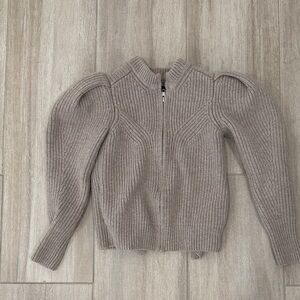 Isabel Marant Taupe Ribbed Cardigan